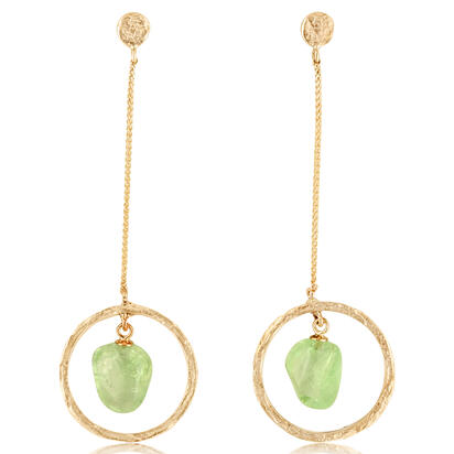 14K Yellow Gold Mint Garnet Hammer Finish Earrings 14K Yellow Gold Mint Garnet Hammer Finish Earrings
