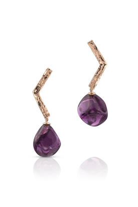 14K Rose Gold Purple Garnet Earrings 14K Rose Gold Purple Garnet Earrings