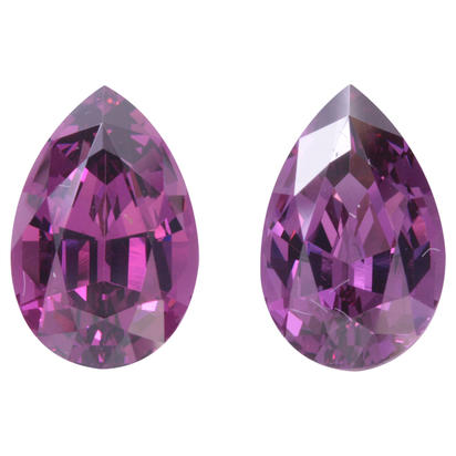 10.8x7.1 Pear Matched Pair Purple Garnet (5.96 ct) 10.8x7.1 Pear Matched Pair Purple Garnet (5.96 ct)