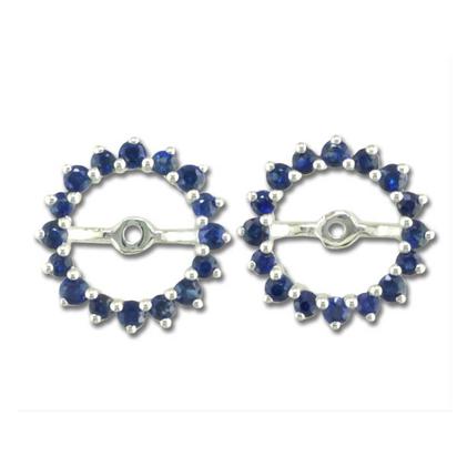 14K White Gold Blue Sapphire Earrings Jacket 14K White Gold Blue Sapphire Earrings Jacket