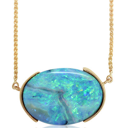 14K Yellow Gold Australian Boulder Opal Neckpiece 14K Yellow Gold Australian Boulder Opal Neckpiece