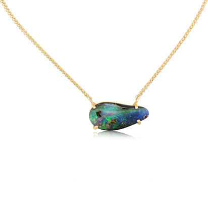 14K Yellow Gold Australian Boulder Opal Neckpiece 14K Yellow Gold Australian Boulder Opal Neckpiece