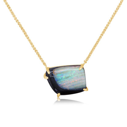 14K Yellow Gold Australian Boulder Opal Neckpiece 14K Yellow Gold Australian Boulder Opal Neckpiece