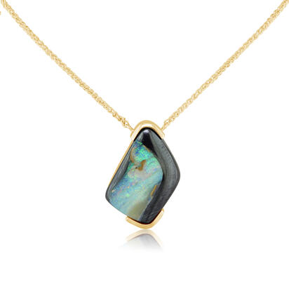14K Yellow Gold Australian Boulder Opal Neckpiece 14K Yellow Gold Australian Boulder Opal Neckpiece