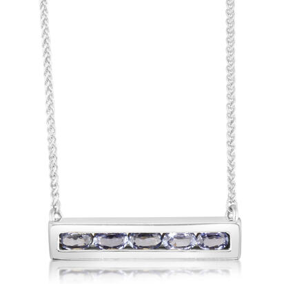 14K White Gold Yogo Sapphire Neckpiece 14K White Gold Yogo Sapphire Neckpiece