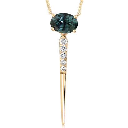 14K Yellow Gold Montana Sapphire/Diamond Neckpiece 14K Yellow Gold Montana Sapphire/Diamond Neckpiece