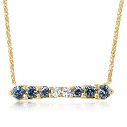14K Yellow Gold Montana Sapphire/Diamond Neckpiece 14K Yellow Gold Montana Sapphire/Diamond Neckpiece