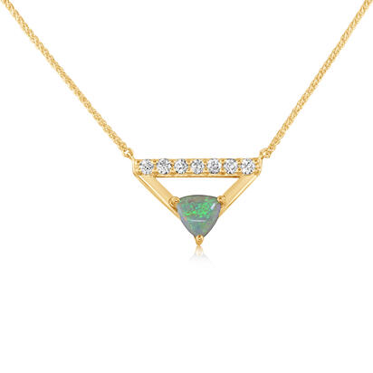 14K Yellow Gold Australian Opal/Diamond Neckpiece 14K Yellow Gold Australian Opal/Diamond Neckpiece