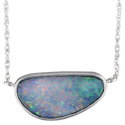 Sterling Silver Australian Blue Opal Doublet Pendant Sterling Silver Australian Blue Opal Doublet Pendant
