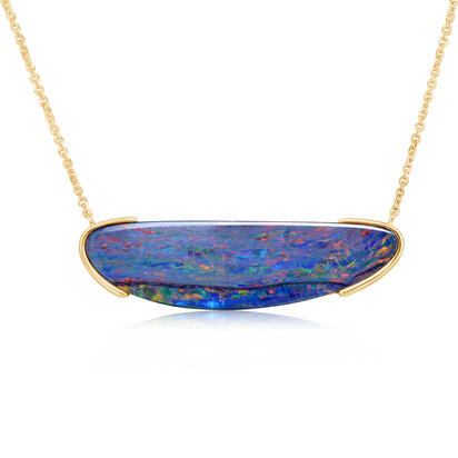 14K Yellow Gold Australian Opal Doublet Neckpiece 14K Yellow Gold Australian Opal Doublet Neckpiece