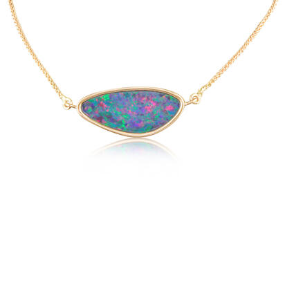 14K Rose Gold Australian Opal Doublet Neckpiece 14K Rose Gold Australian Opal Doublet Neckpiece