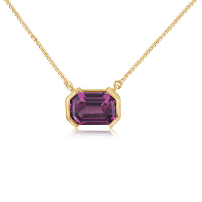14K Yellow Gold Purple Garnet Neckpiece 14K Yellow Gold Purple Garnet Neckpiece