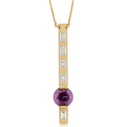 14K Yellow Gold Purple Garnet/Diamond Neckpiece 14K Yellow Gold Purple Garnet/Diamond Neckpiece