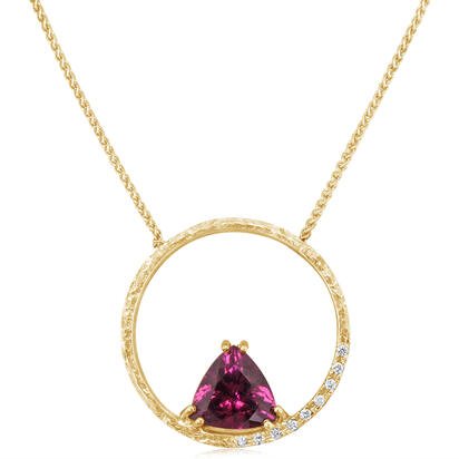 14K Yellow Gold Purple Garnet/Diamond Neckpiece 14K Yellow Gold Purple Garnet/Diamond Neckpiece