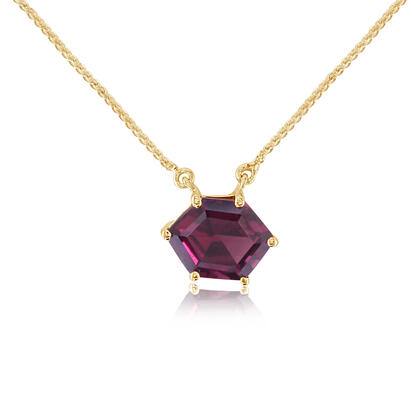 14K Yellow Gold Rhodolite Garnet Neckpiece 14K Yellow Gold Rhodolite Garnet Neckpiece