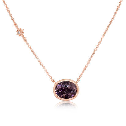 14K Rose Gold Lotus Garnet/Diamond Neckpiece 14K Rose Gold Lotus Garnet/Diamond Neckpiece