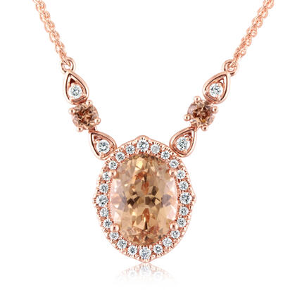 14K Rose Gold Lotus Garnet/Diamond Neckpiece 14K Rose Gold Lotus Garnet/Diamond Neckpiece