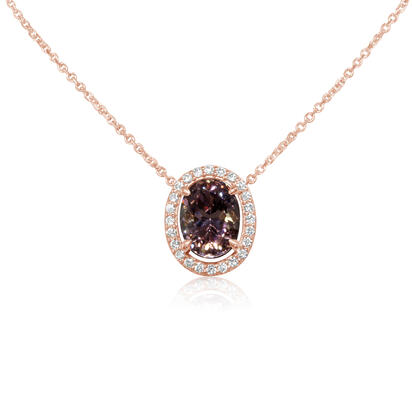 14K Rose Gold Lotus Garnet/Diamond Neckpiece 14K Rose Gold Lotus Garnet/Diamond Neckpiece