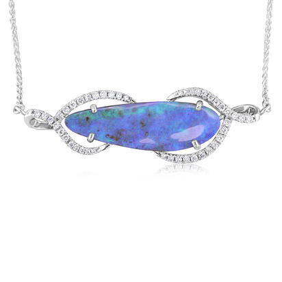 14K White Gold Australian Boulder Opal/Diamond Neckpiece 14K White Gold Australian Boulder Opal/Diamond Neckpiece