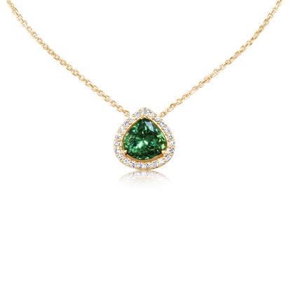 14K Yellow Gold Mint Garnet/Diamond Neckpiece 14K Yellow Gold Mint Garnet/Diamond Neckpiece