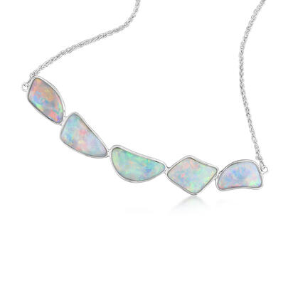 14K White Gold Australian Opal Necklace 14K White Gold Australian Opal Necklace