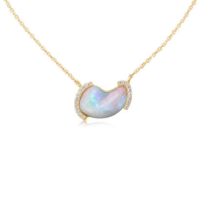 14K Yellow Gold Australian Opal/Diamond Neckpiece 14K Yellow Gold Australian Opal/Diamond Neckpiece