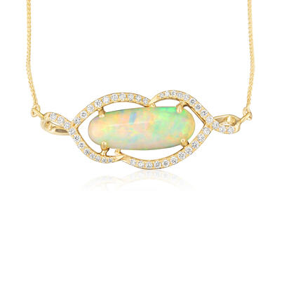 14K Yellow Gold Australian Opal/Diamond Neckpiece 14K Yellow Gold Australian Opal/Diamond Neckpiece