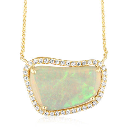 14K Yellow Gold Brazilian Opal/Diamond Neckpiece 14K Yellow Gold Brazilian Opal/Diamond Neckpiece