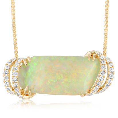 18K Yellow Gold Australian Opal/Diamond Neckpiece 18K Yellow Gold Australian Opal/Diamond Neckpiece