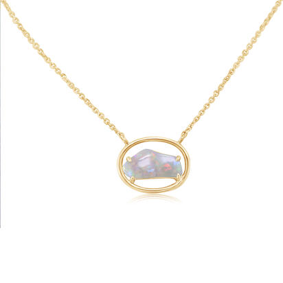 14K Yellow Gold Australian Opal Neckpiece 14K Yellow Gold Australian Opal Neckpiece