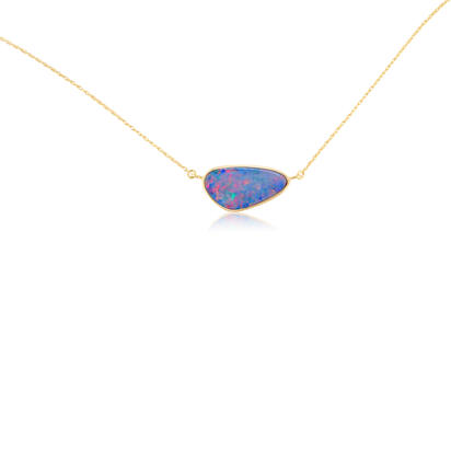 14K Yellow Gold Australian Opal Doublet Neckpiece 14K Yellow Gold Australian Opal Doublet Neckpiece