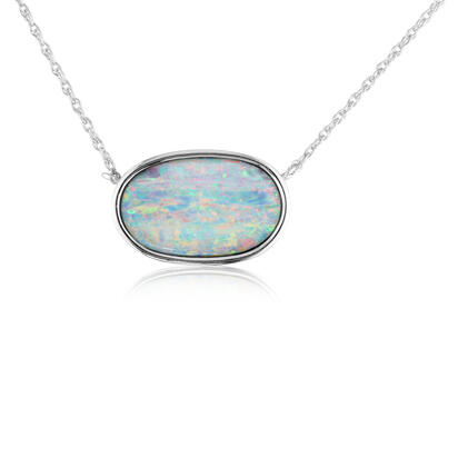Sterling Silver Australian Red Opal Doublet Neckpiece Sterling Silver Australian Red Opal Doublet Neckpiece
