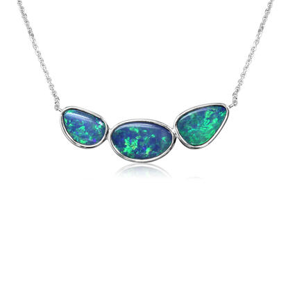 14K Yellow Gold Australian Opal Doublet Necklace 14K Yellow Gold Australian Opal Doublet Necklace