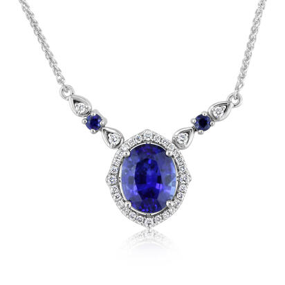 18K White Gold Blue Sapphire/Diamond Neckpiece 18K White Gold Blue Sapphire/Diamond Neckpiece