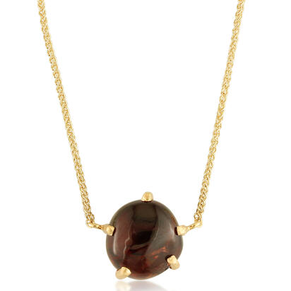 14K Yellow Gold Rhodolite Garnet Hammer Finish Neckpiece 14K Yellow Gold Rhodolite Garnet Hammer Finish Neckpiece