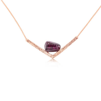 14K Rose Gold Purple Garnet Neckpiece 14K Rose Gold Purple Garnet Neckpiece