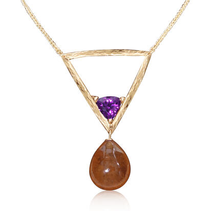 14K Yellow Gold Mandarin Garnet/Purple Garnet Neckpiece 14K Yellow Gold Mandarin Garnet/Purple Garnet Neckpiece