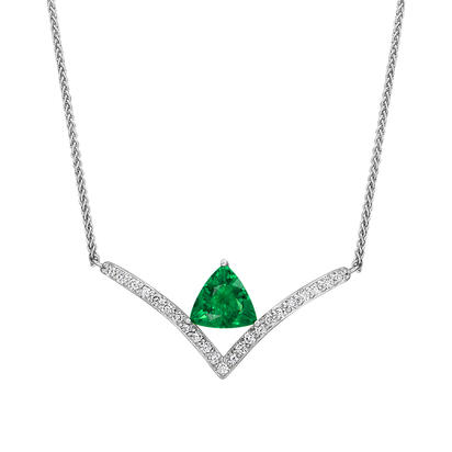 18K White Gold Tsavorite Garnet/Diamond Neckpiece 18K White Gold Tsavorite Garnet/Diamond Neckpiece