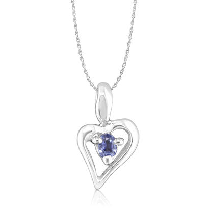 14K White Gold Yogo Sapphire Pendant 14K White Gold Yogo Sapphire Pendant