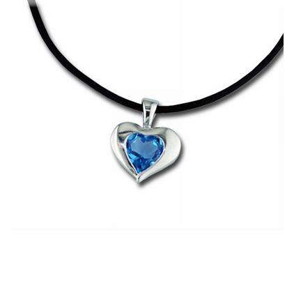 Sterling Silver 8mm Heart Blue Topaz Pendant Sterling Silver 8mm Heart Blue Topaz Pendant