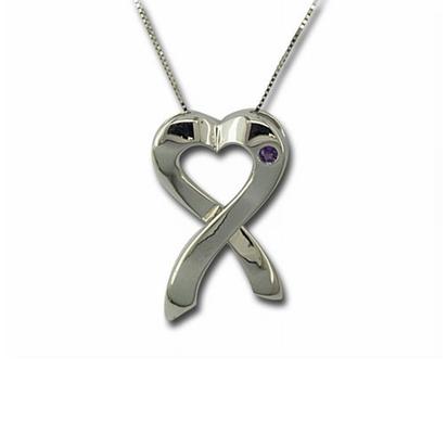Sterling Silver Amethyst Ribbon Pendant Sterling Silver Amethyst Ribbon Pendant