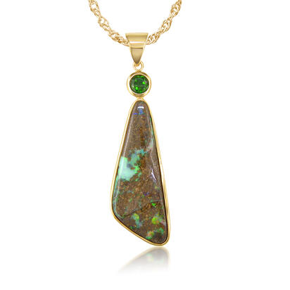 14K Yellow Gold Boulder Opal/Peridot Pendant 14K Yellow Gold Boulder Opal/Peridot Pendant