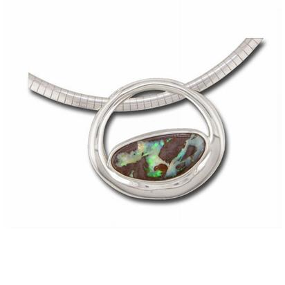 Sterling Silver Australian Opal Doublet Pendant Sterling Silver Australian Opal Doublet Pendant