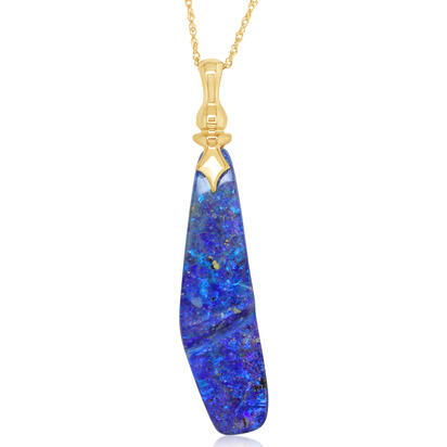 14K Yellow Gold Australian Boulder Opal Pendant 14K Yellow Gold Australian Boulder Opal Pendant