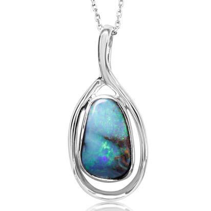 Sterling Silver Australian Boulder Opal Pendant Sterling Silver Australian Boulder Opal Pendant