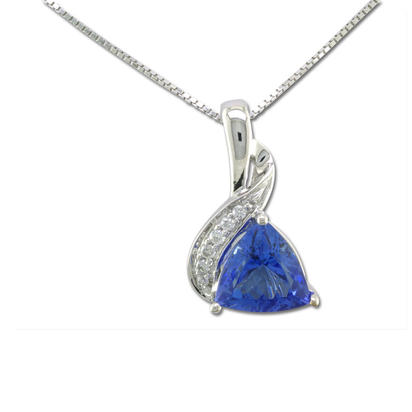 14K White Gold Tanzanite/Diamond Pendant 14K White Gold Tanzanite/Diamond Pendant