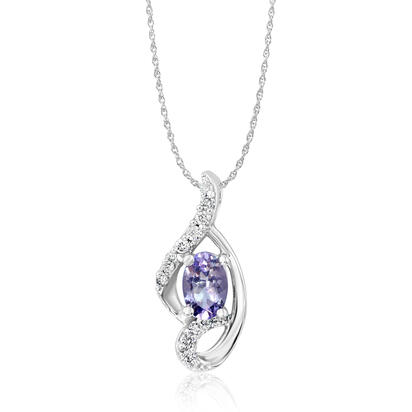 14K White Gold Peacock Tanzanite/Diamond Pendant 14K White Gold Peacock Tanzanite/Diamond Pendant