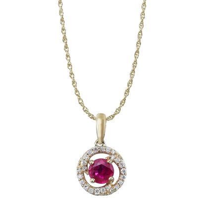 14K Yellow Gold Ruby/Diamond Pendant 14K Yellow Gold Ruby/Diamond Pendant