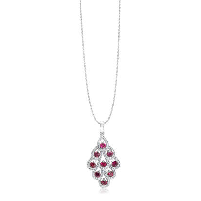 14K White Gold Yogo Sapphire/Diamond Pendant 14K White Gold Yogo Sapphire/Diamond Pendant