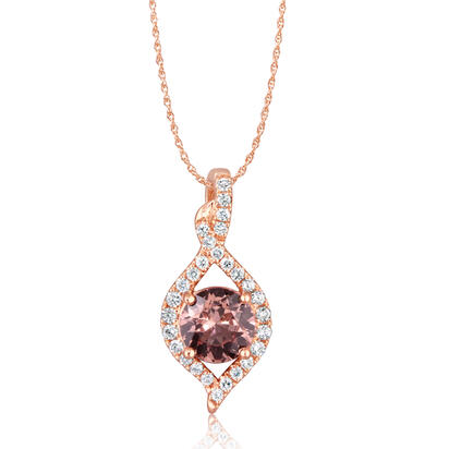 14K Rose Gold Lotus Garnet/Diamond Pendant 14K Rose Gold Lotus Garnet/Diamond Pendant